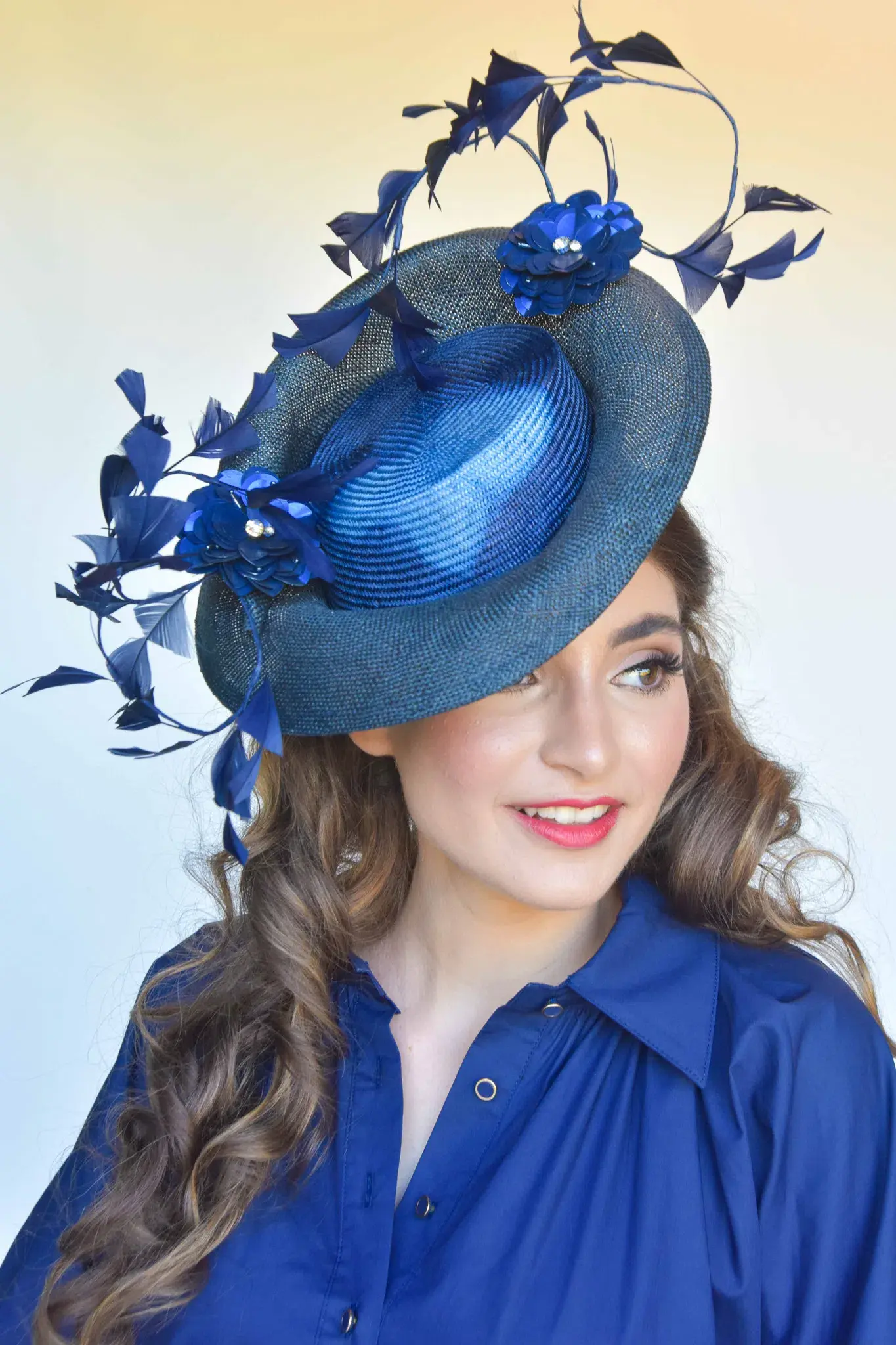 Sonlia Fashion Willow Headpiece in Blue - Image 2