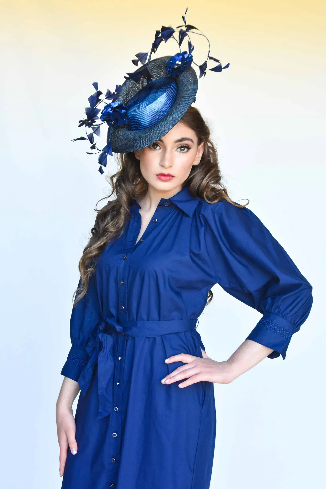 Sonlia Fashion Willow Headpiece in Blue - Image 1