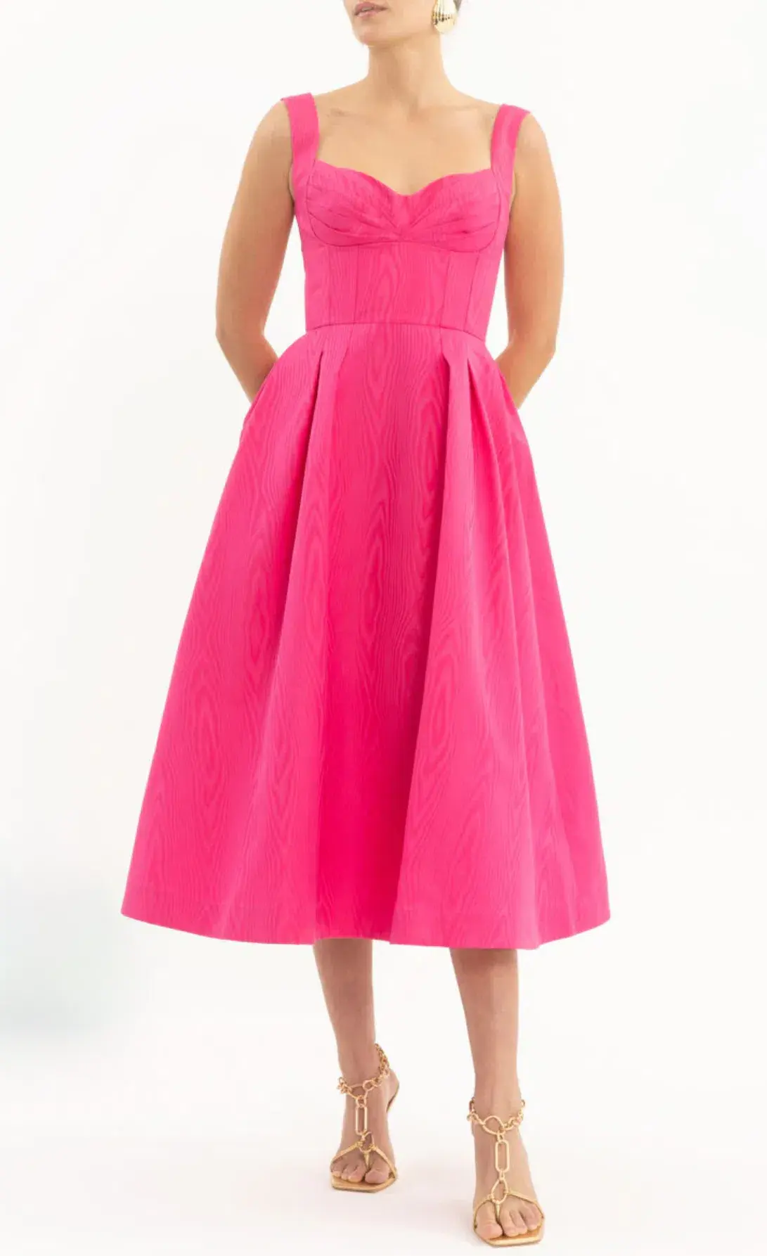 Rebecca Vallance Lyla Midi Dress Hot Pink Size 16 - Image 2