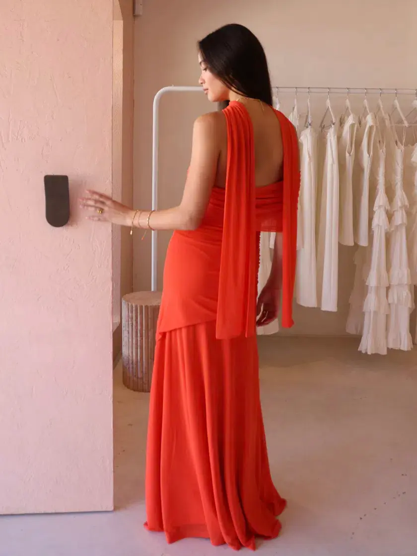By Nicola  By Nicola Fiesta Off Shoulder Maxi Dress in Fiesta Size 8 - Image 3