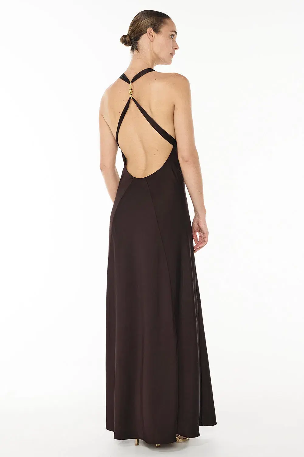 Manning Cartell Charmed Cowl Slip Maxi Dress in Dark Chocolate Brown Size AU 4 - Image 2