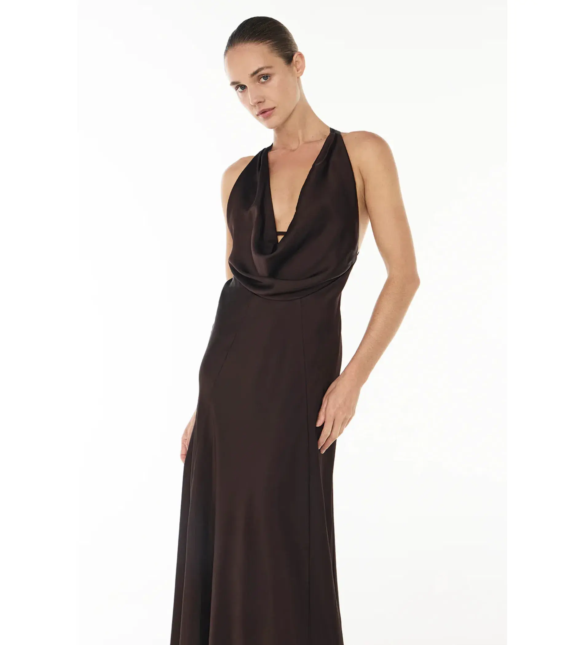 Manning Cartell Charmed Cowl Slip Dress In Dark Chocolate Size AU 8 - Image 2