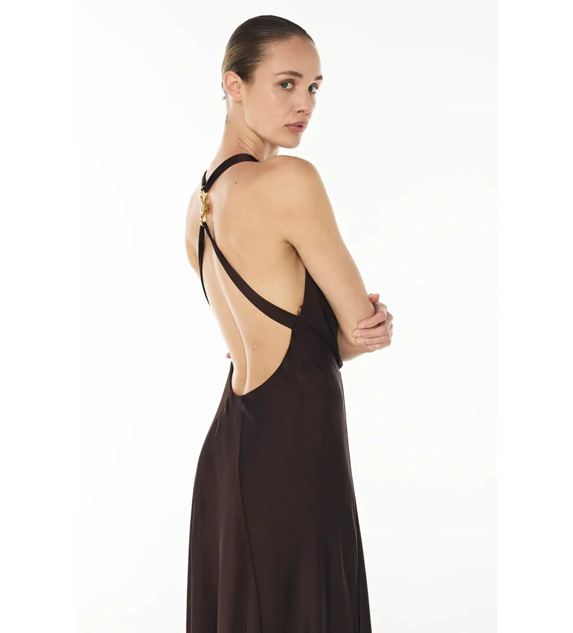 Manning Cartell Charmed Cowl Slip Dress In Dark Chocolate Size AU 8 - Image 3