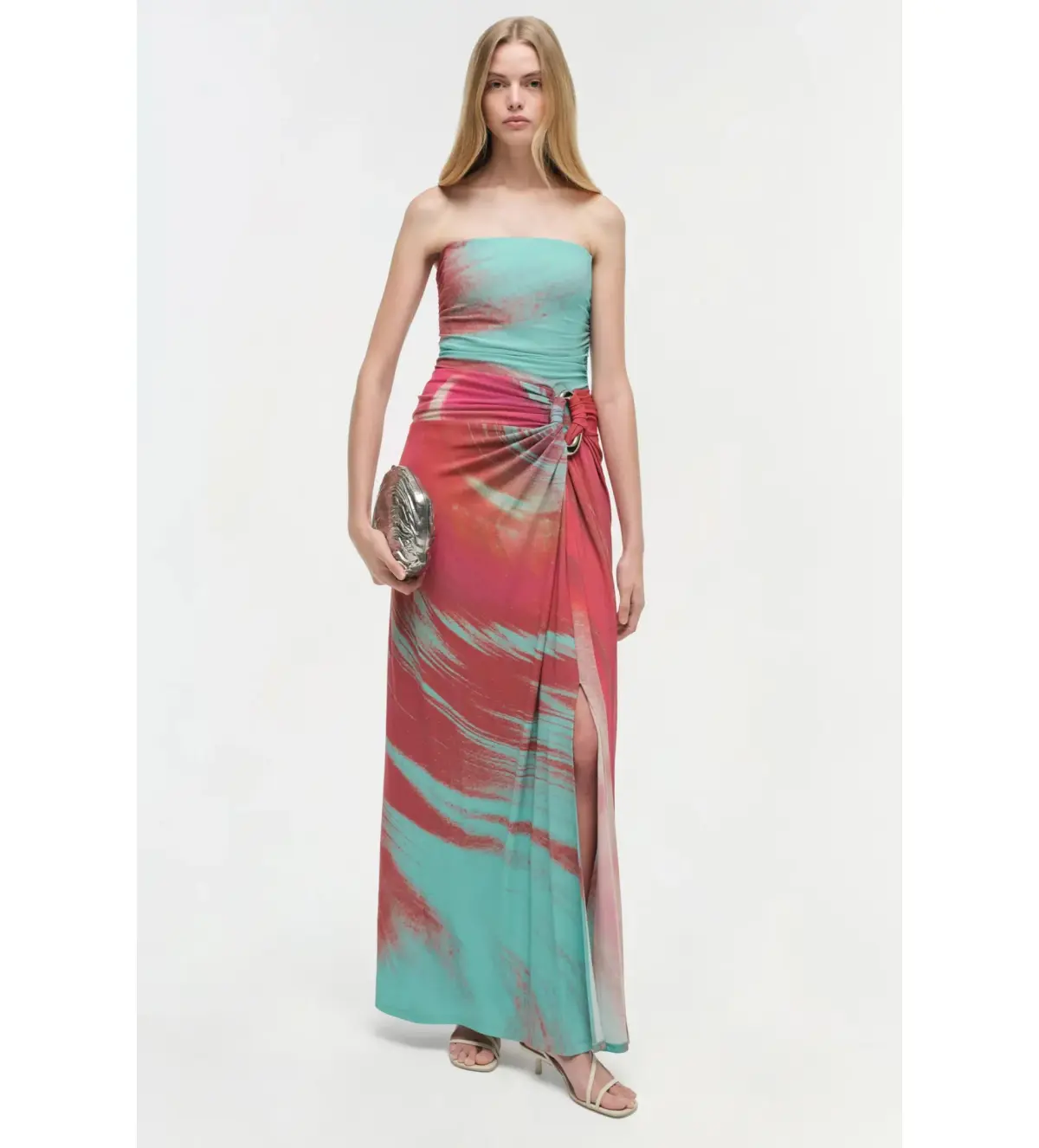 Simkhai Emma Printed Jersey Maxi Dress in Mint Marble Print Size US10/AU14 - Image 1