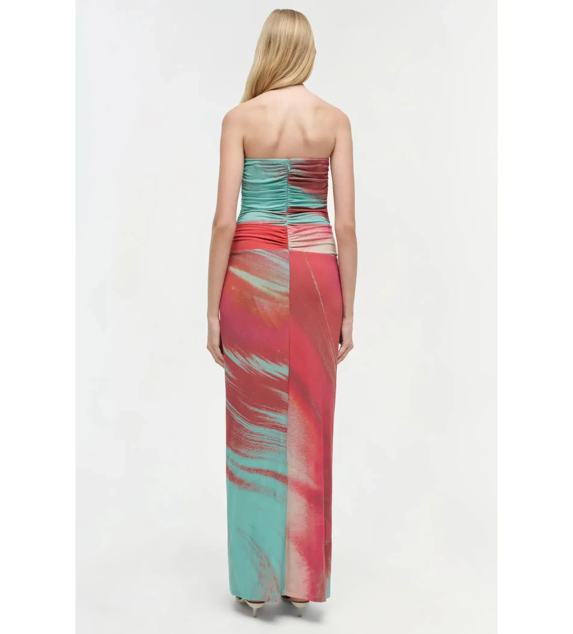 Simkhai Emma Printed Jersey Maxi Dress in Mint Marble Print Size US10/AU14 - Image 3