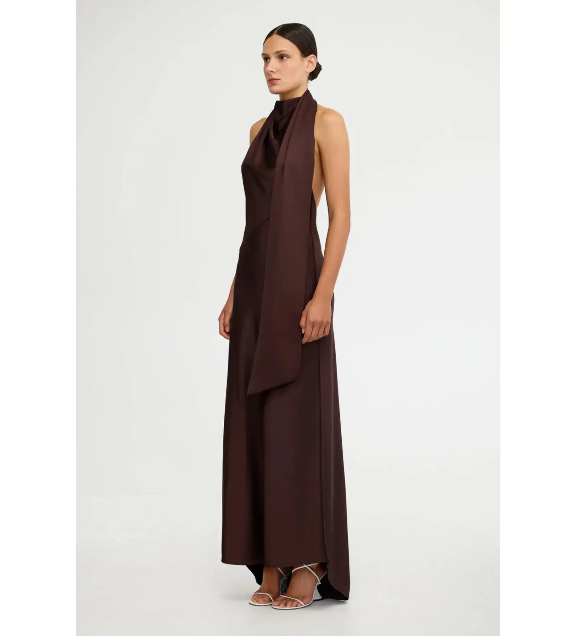 Significant Other Adriana Halter Gown Chocolate Size 6 - Image 3