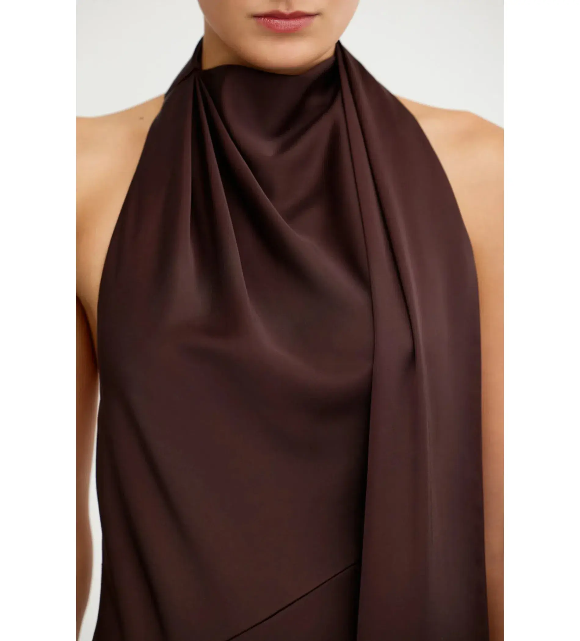 Significant Other Adriana Halter Gown Chocolate Size 6 - Image 2