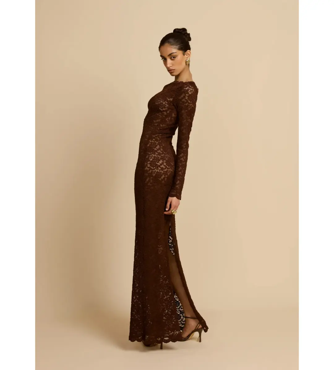 Arcina Ori Monet Maxi Dress in Brown Size 12 for rent on The Volte - main image
