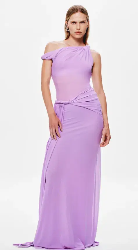 MISHA Sisal Mesh Dress Maxi Dress Lilac Size 10  - Image 1