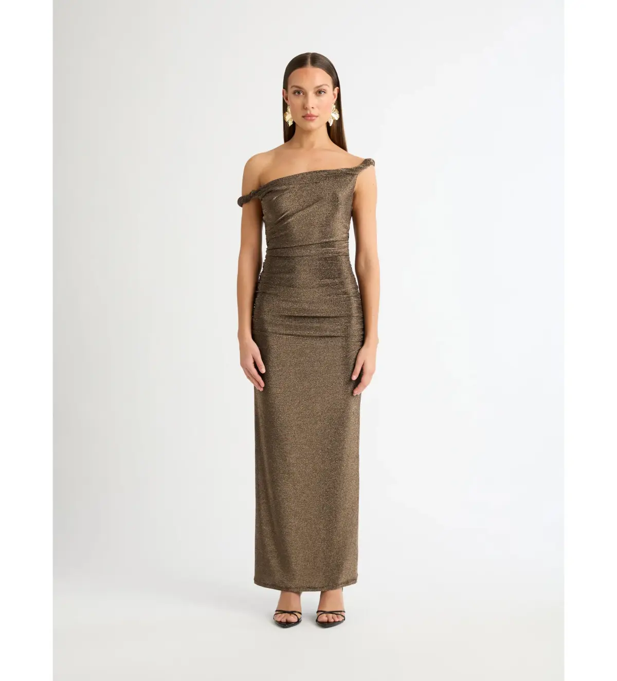 Sheike Athena Maxi Dress in Gold Size 6 - Image 1