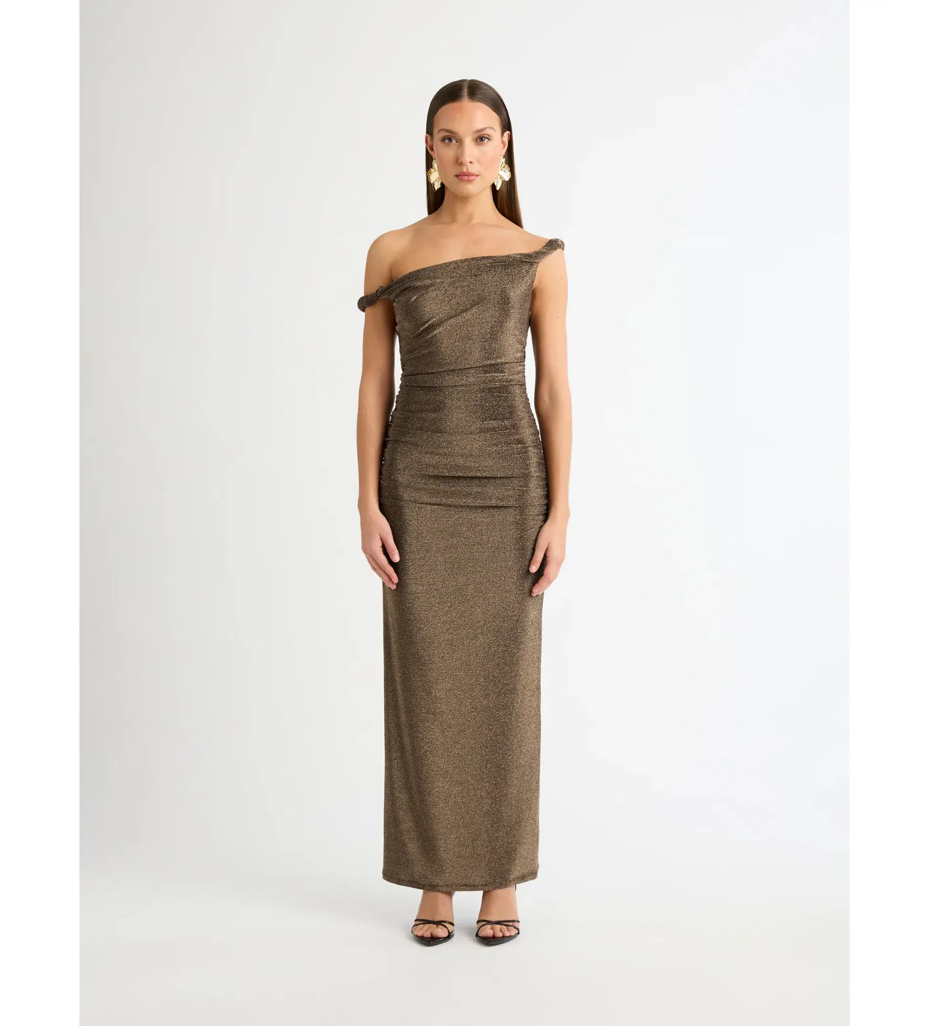 Sheike Athena Maxi Dress in Gold Size 6 - Image 1