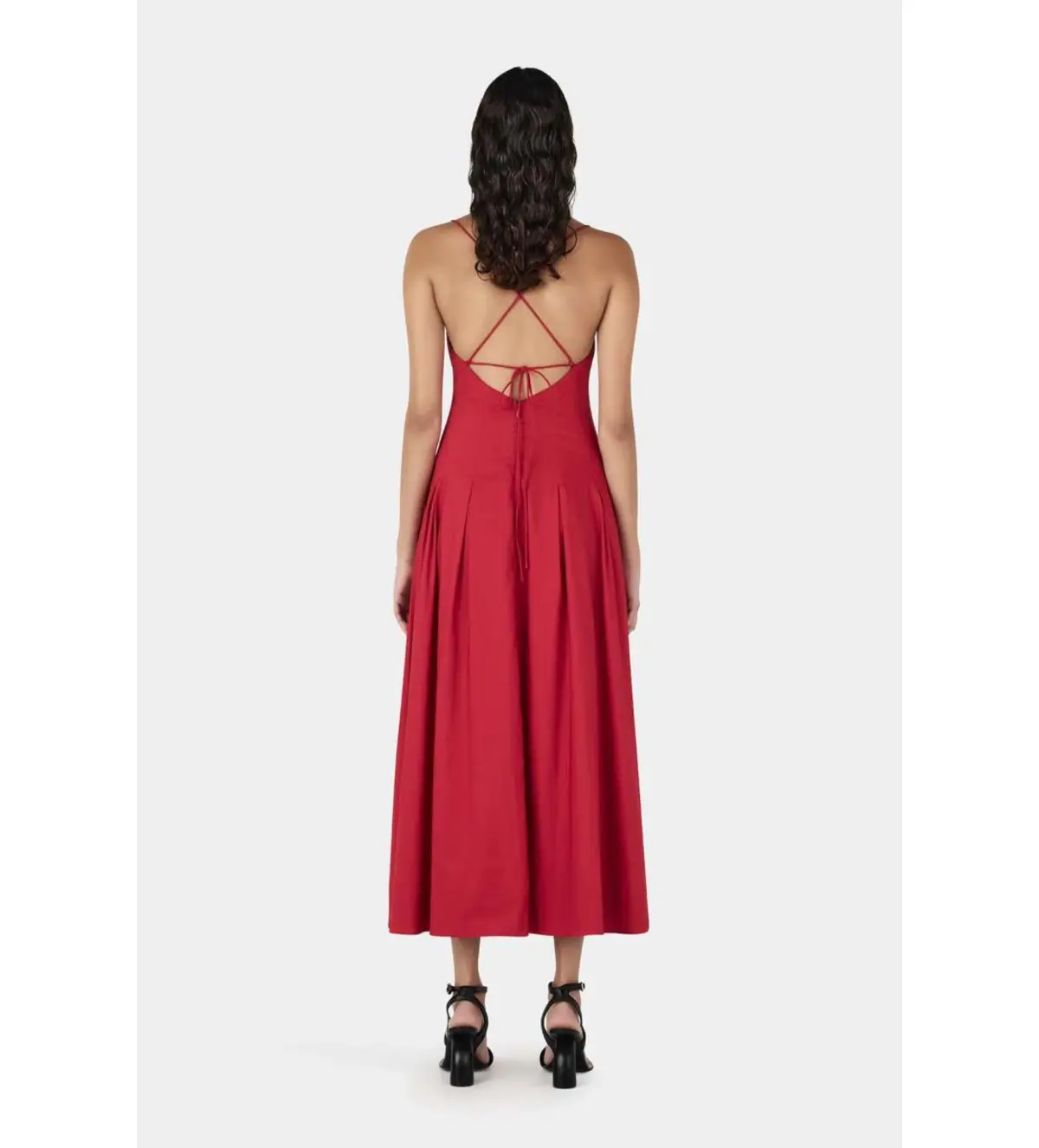 Hansen And Gretel  Carlotta Midi Dress Samba Red Size Au 10 - Image 3