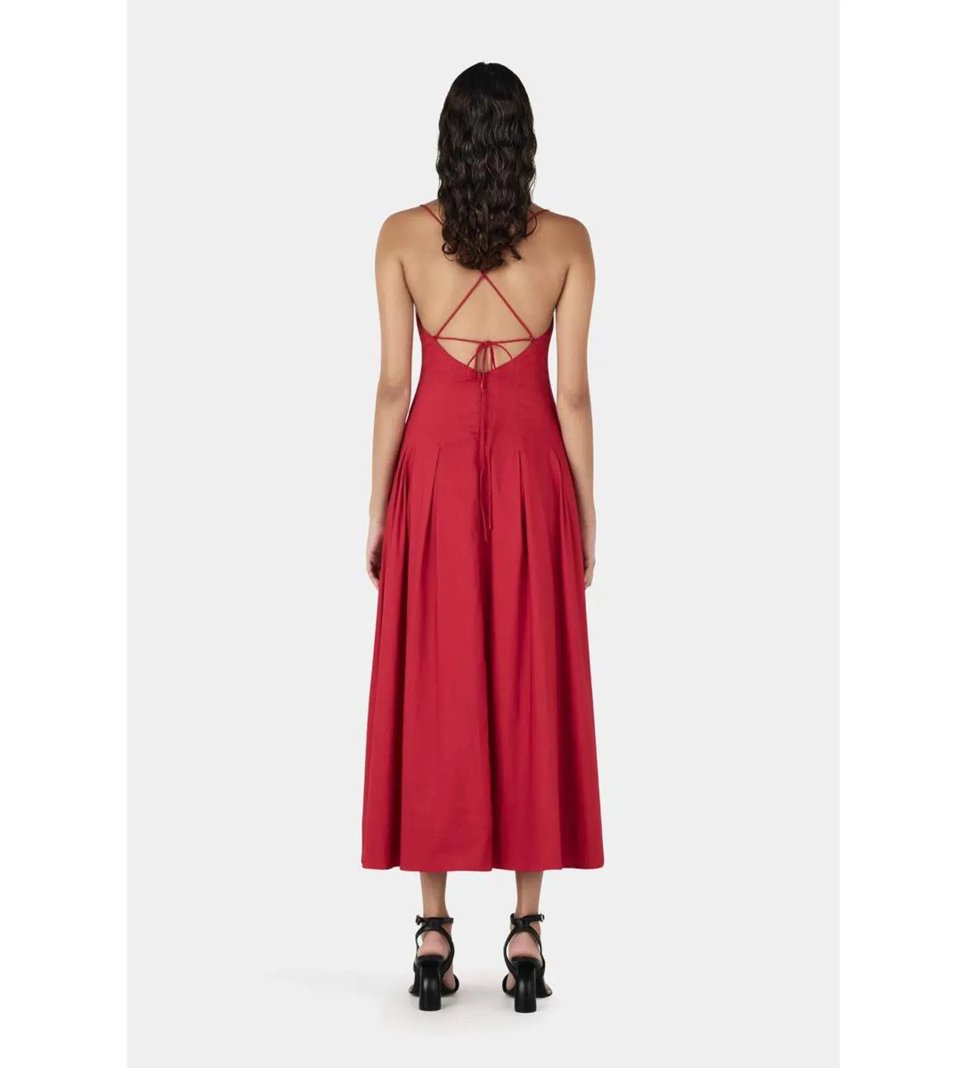 Hansen And Gretel  Carlotta Midi Dress Samba Red Size Au 10 - Image 3