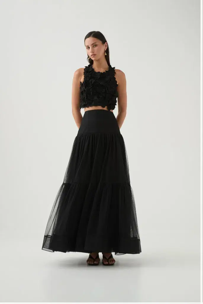 Aje Gia Maxi Skirt Black Size AU 6 - Image 1