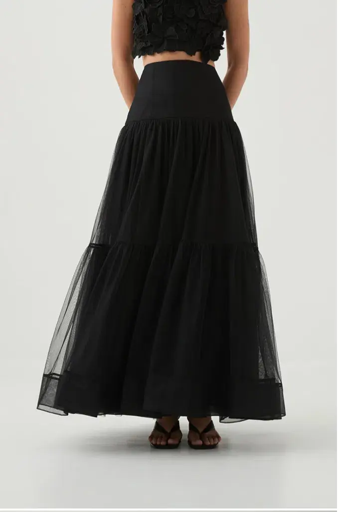 Aje Gia Maxi Skirt Black Size AU 6 - Image 3