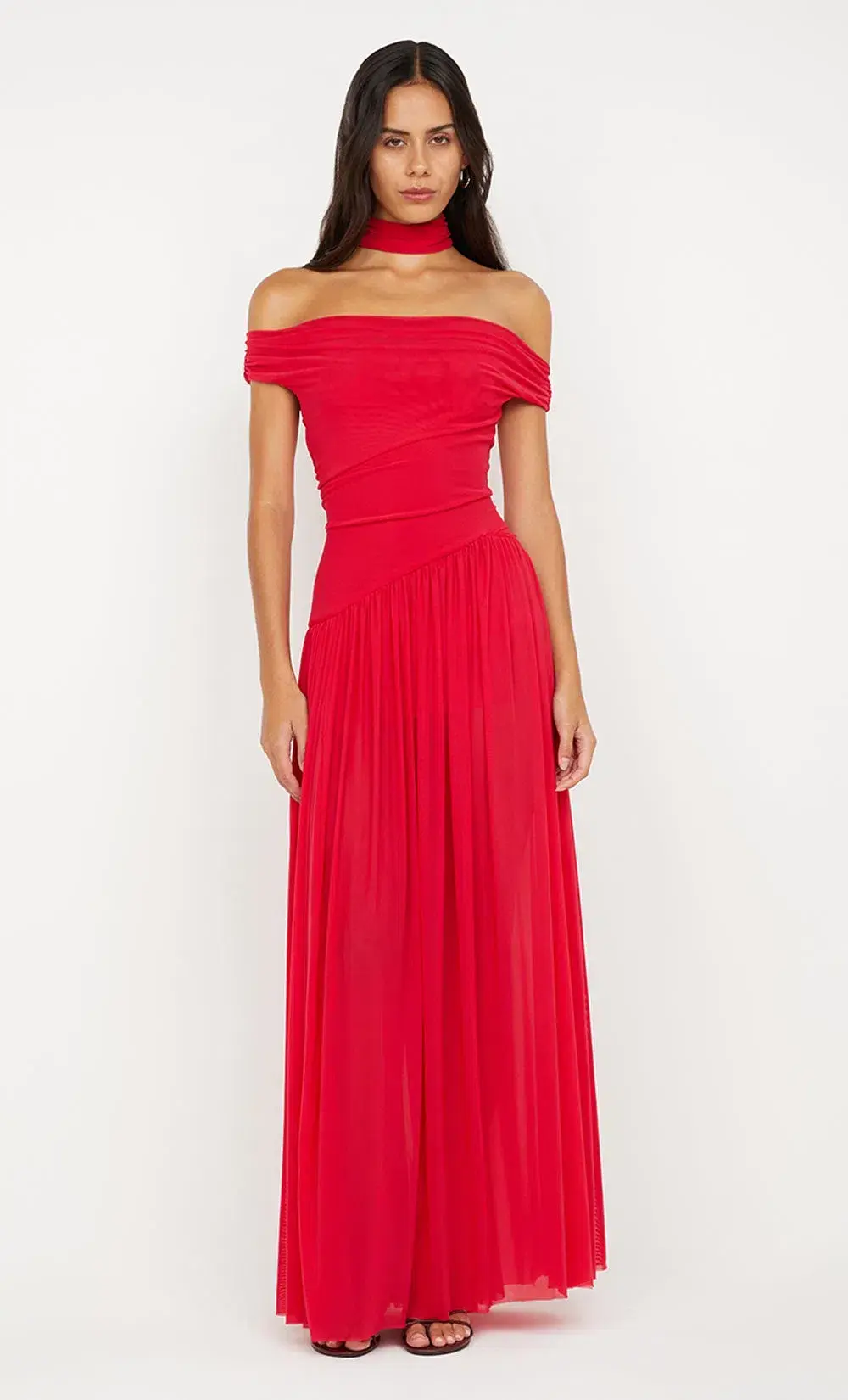 Bec & Bridge Deija Offshoulder Maxi Dress Strawberry Size 12 - Image 1