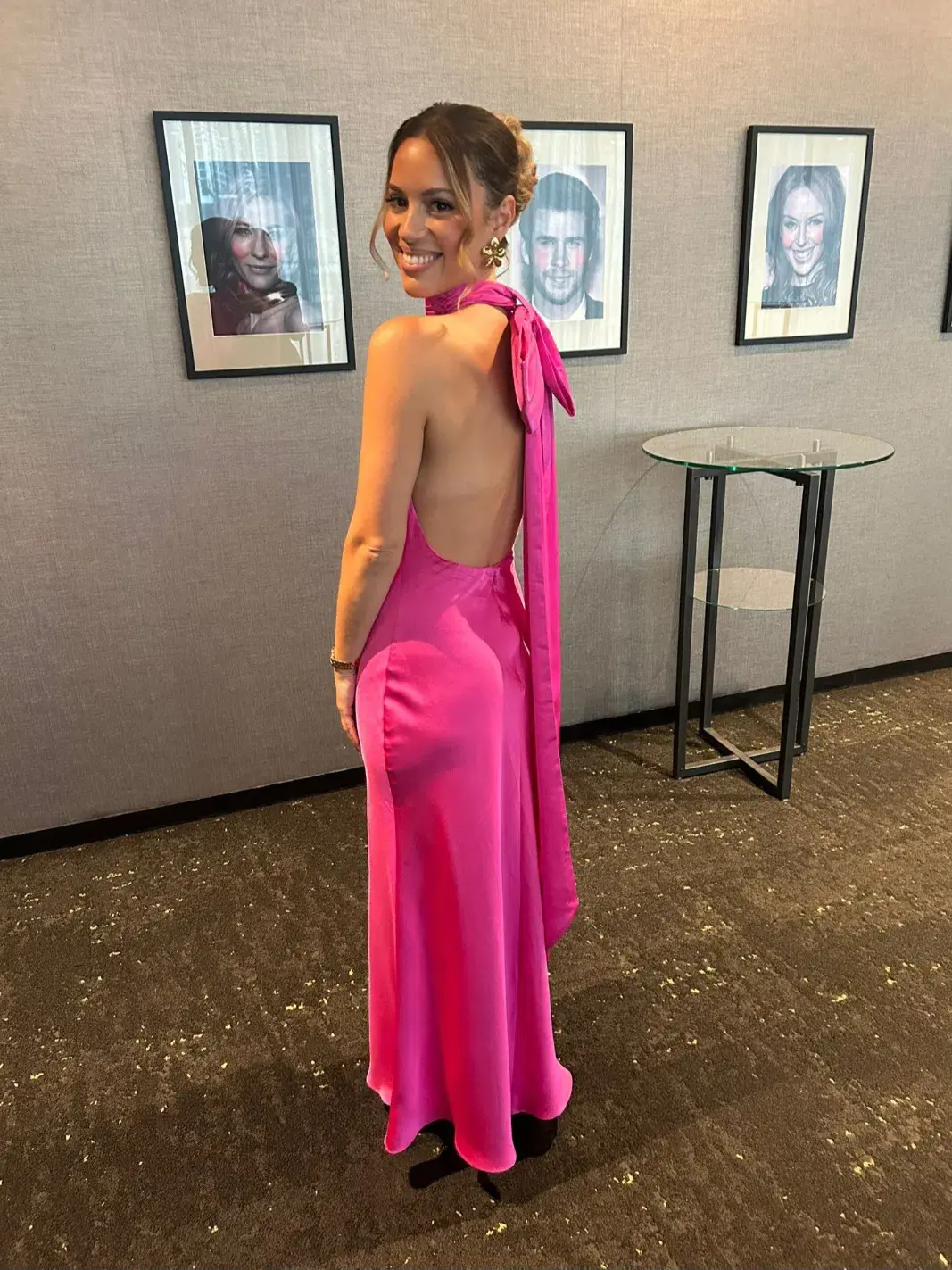 MISHA Evianna Satin Gown Maxi Hot Pink Size 8/S - Image 4