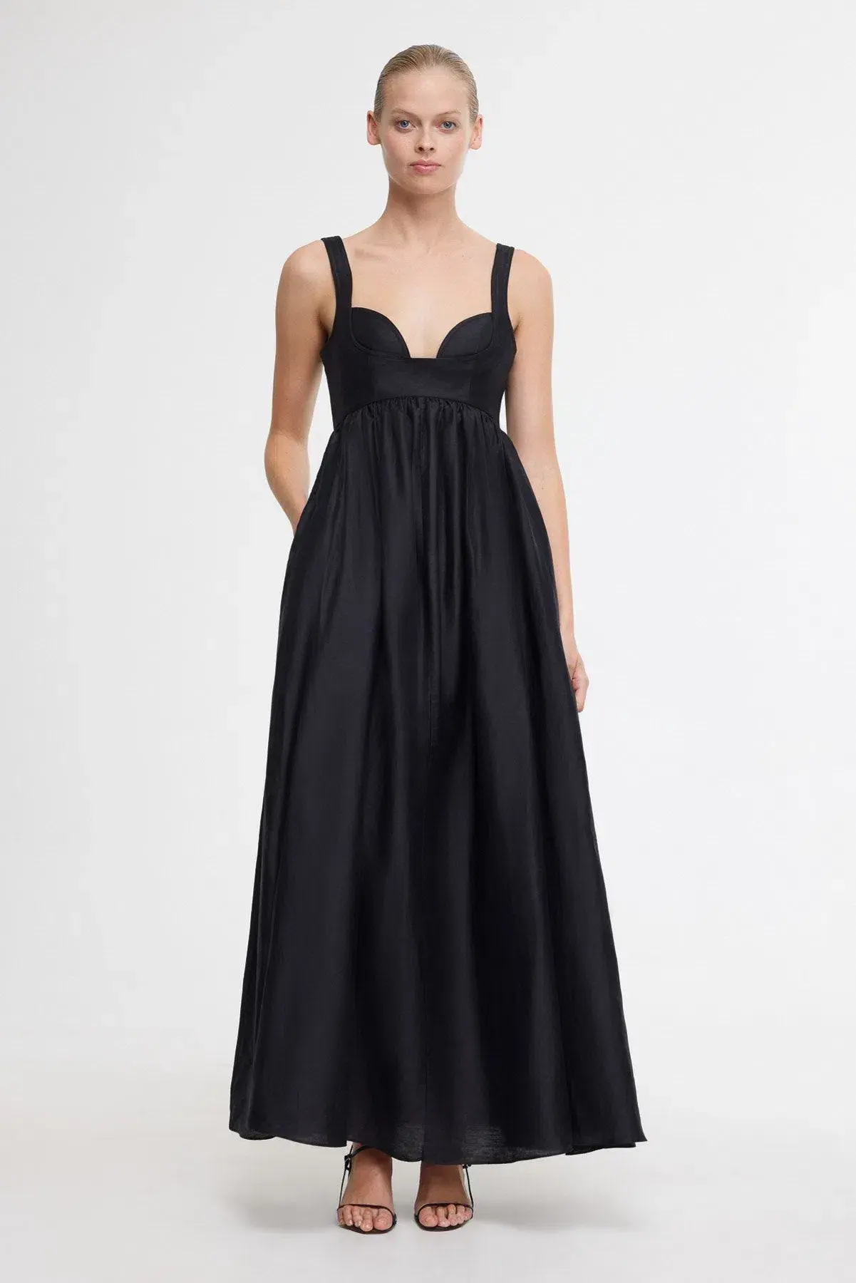 Acler Sandgate Midi Dress Black Size AU 12 - Image 1