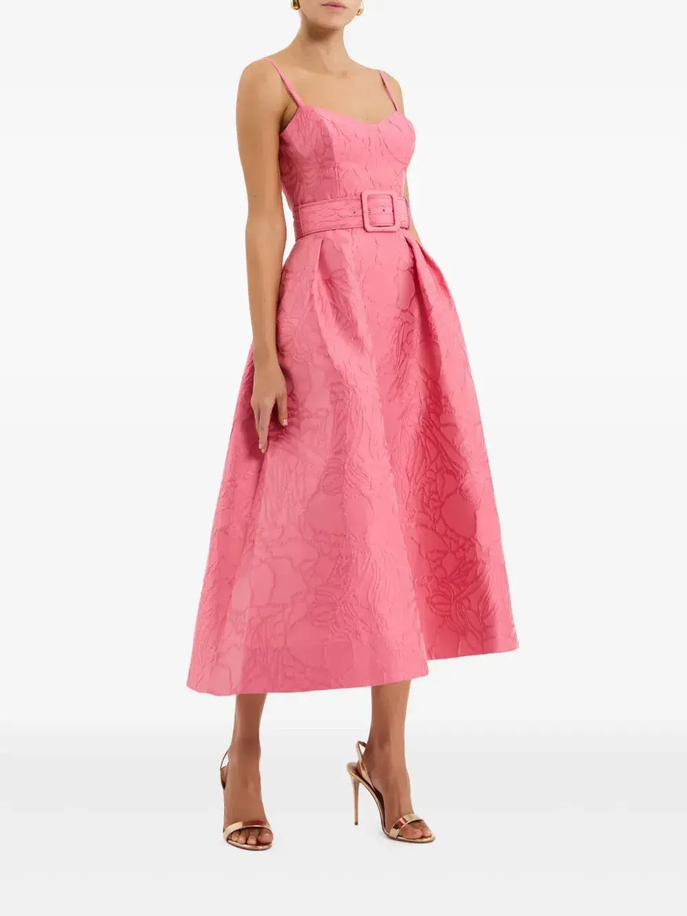 Rebecca Vallance Petra Midi Dress in Pink Size 8 - Image 2