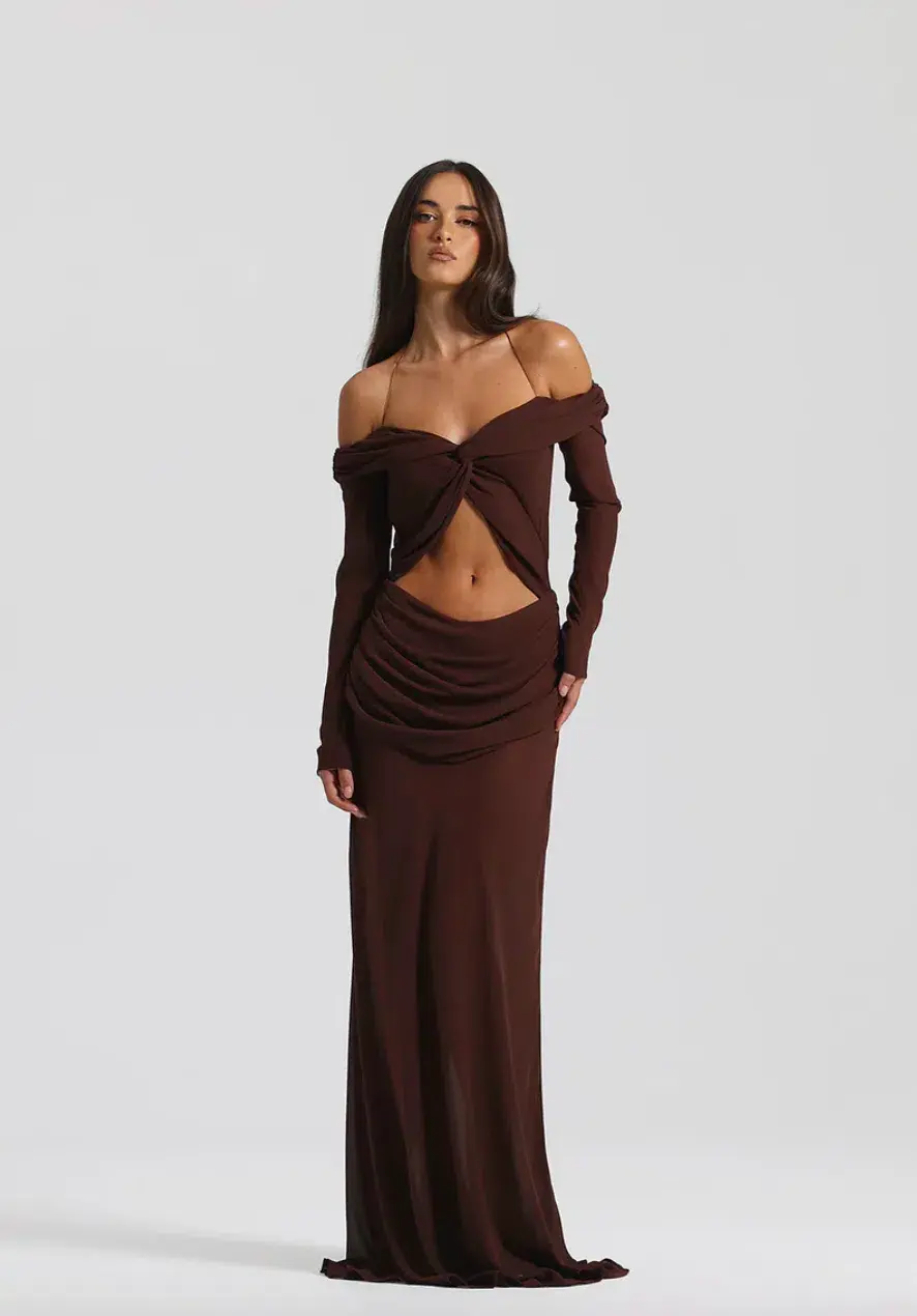 Natalie Rolt Emily Gown in Brown Size 8  - Image 1