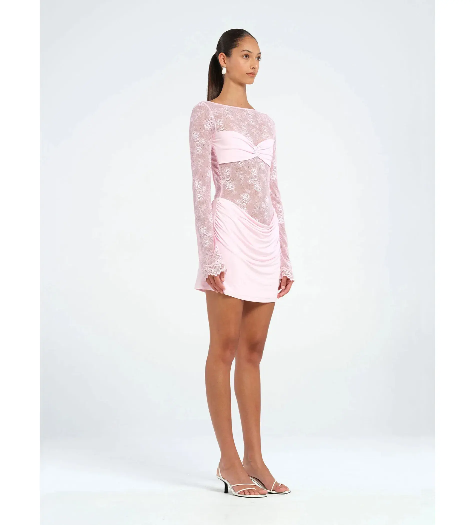 Benni Oskar Mini Dress in Baby Pink Size 6 - Image 2