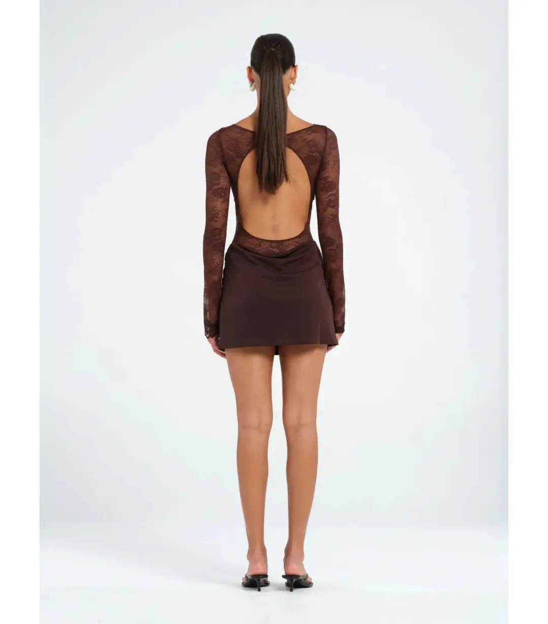 Benni Oskar Mini Dress Brown Size AU 8 for rent on The Volte - main image