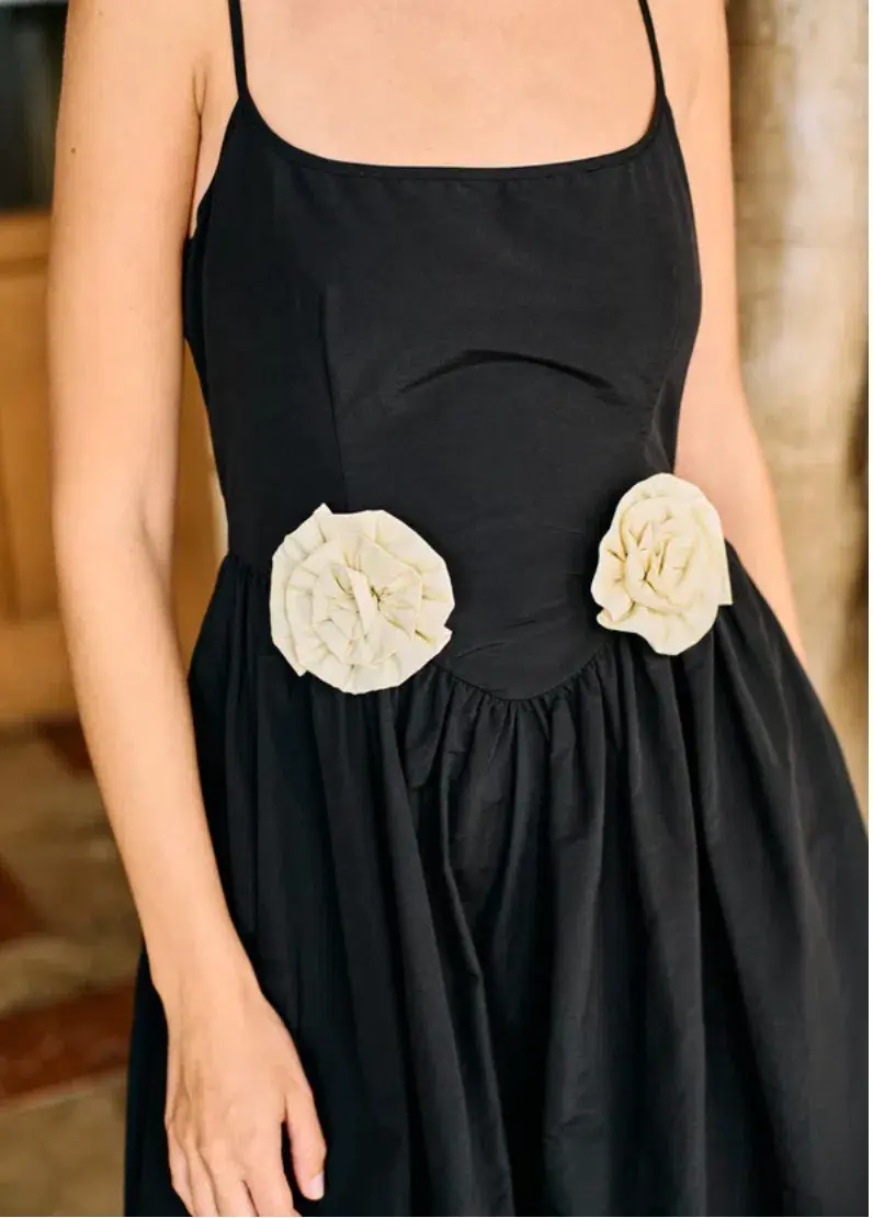 Ciao Lucia Neroni Midi Dress in Black Rosette Size S / AU 8 - Image 4