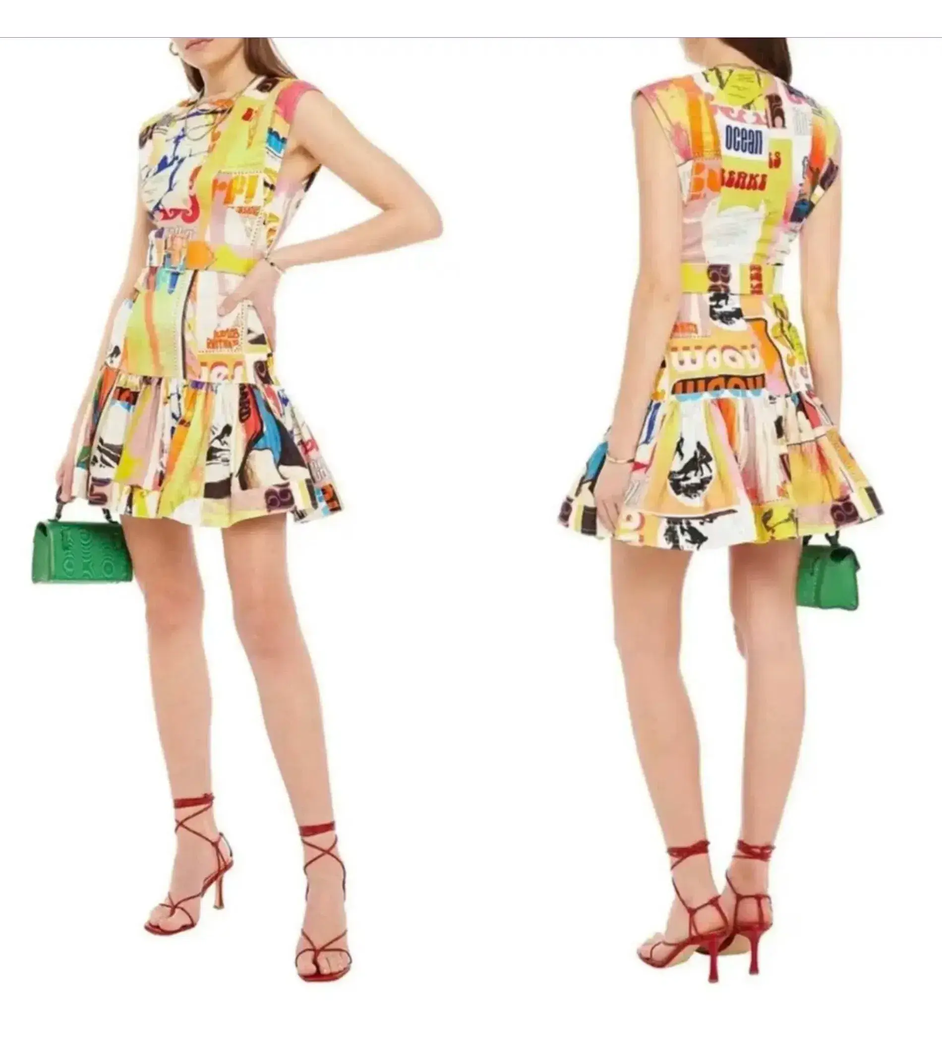 Zimmermann Brightside Fluted Mini Dress Multi Print Size 3/AU 14 - Image 7