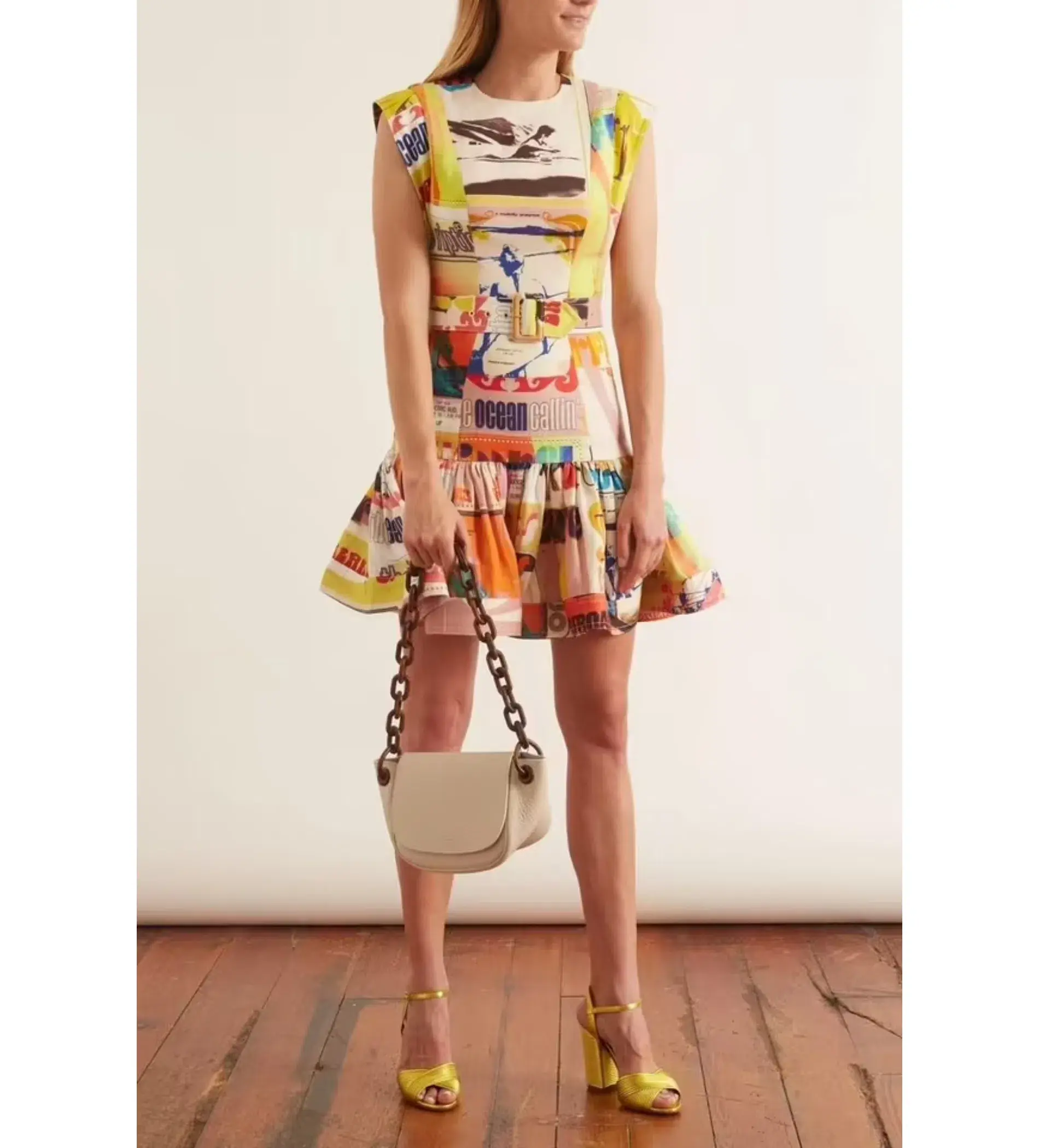 Zimmermann Brightside Fluted Mini Dress Multi Print Size 3/AU 14 - Image 2