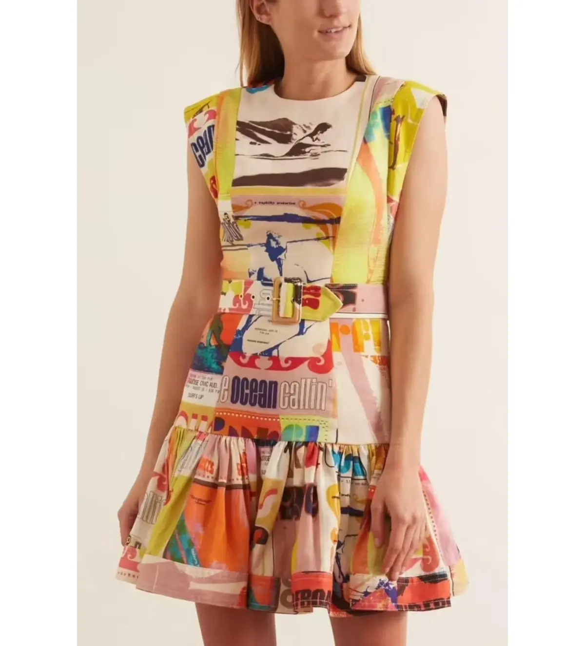 Zimmermann Brightside Fluted Mini Dress Multi Print Size 3/AU 14 - Image 3
