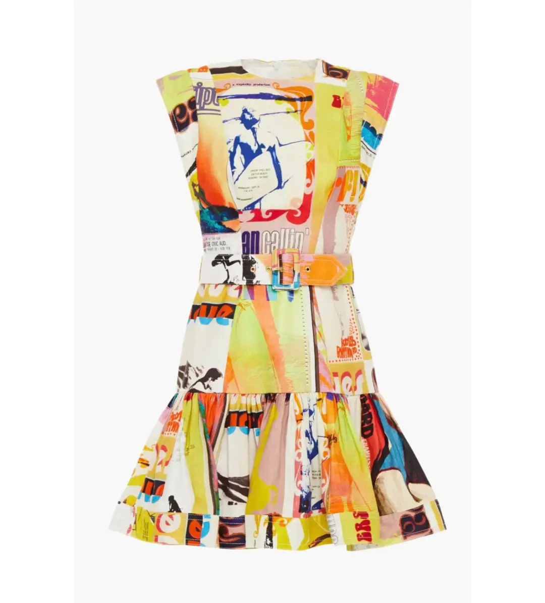 Zimmermann Brightside Fluted Mini Dress Multi Print Size 3/AU 14 for rent on The Volte - main image