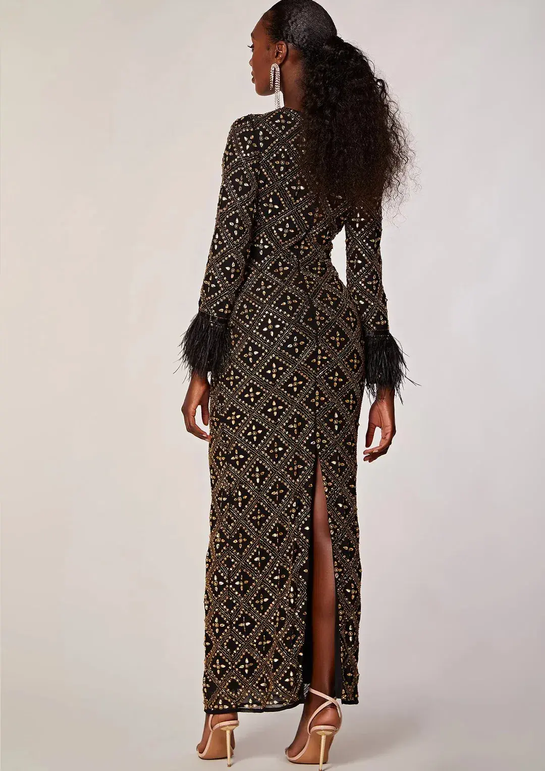 Virgos Lounge Winona Dress Black Gold Size 8  for rent on The Volte - main image