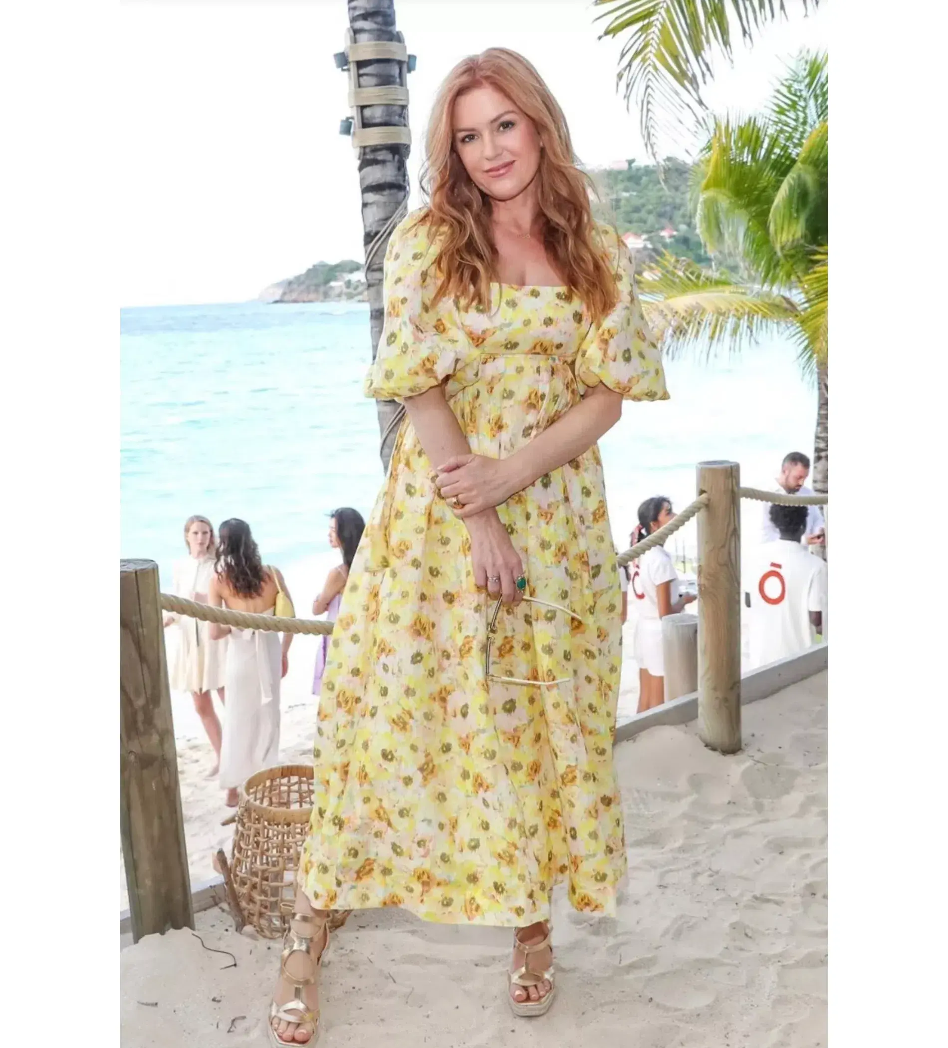 Zimmermann Lightburst Cut Out Midi Dress Yellow Size 2/Au 12  - Image 1