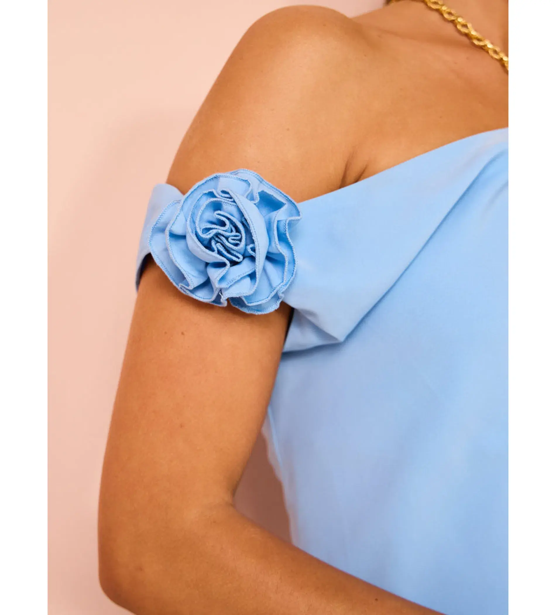 Issy Off Shoulder Flower Maxi Dress in Blue Size M / AU 10 - Image 6