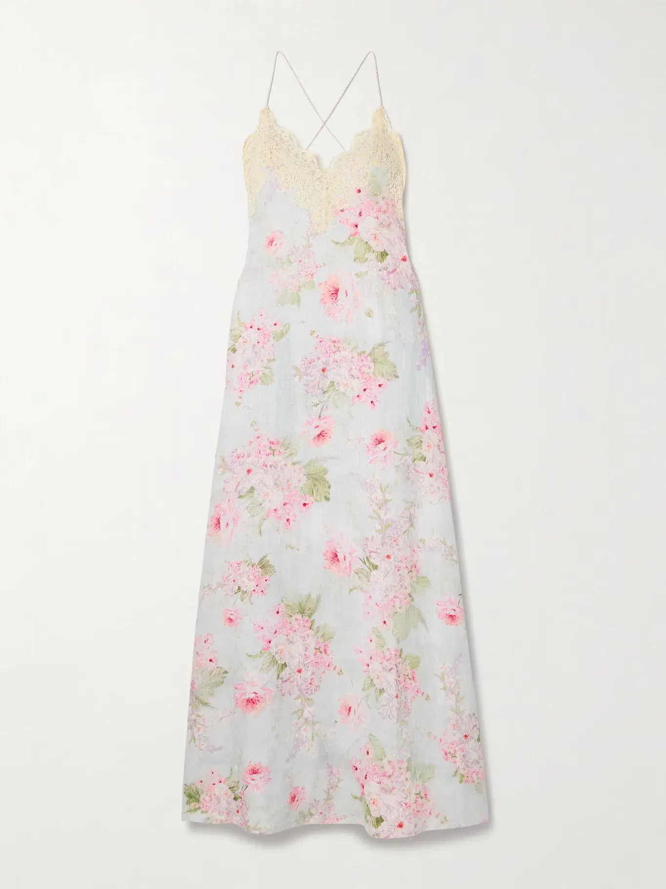 Zimmermann Halliday Lace Trimmed Maxi Dress Floral Print Size 2 AU 12 - Image 3