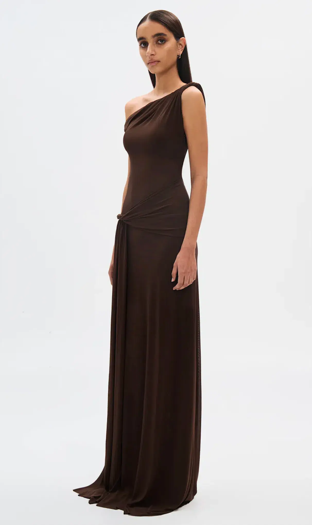 Misha Sisal Dress Maxi Espresso Size 8 - Image 3