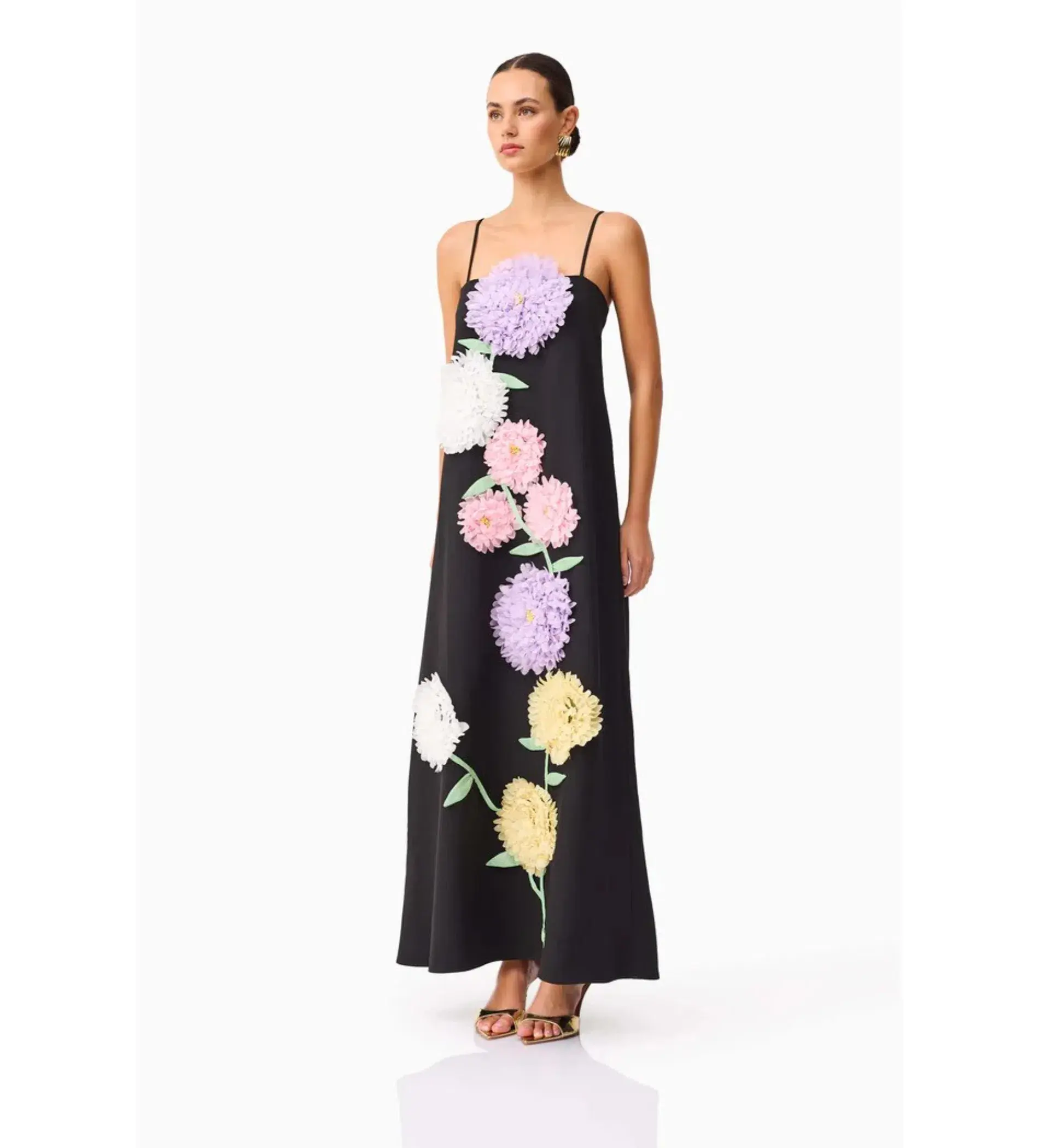 Elliatt Buttercup Embroidered Maxi Dress Black Size AU 12 - Image 2