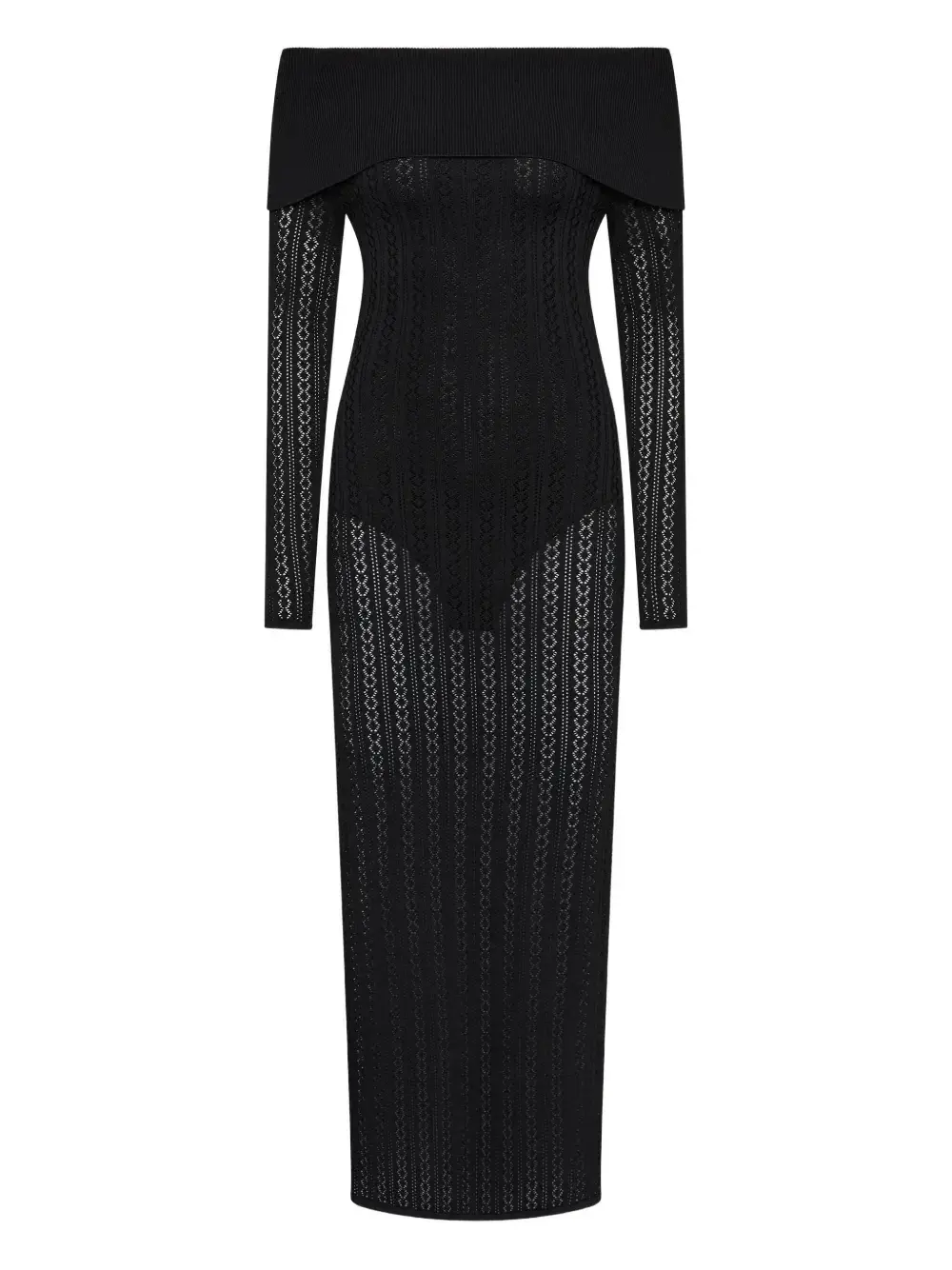Rebecca Vallance Lorelei Off-shoulder Knitted Black Size AU 8 - Image 2
