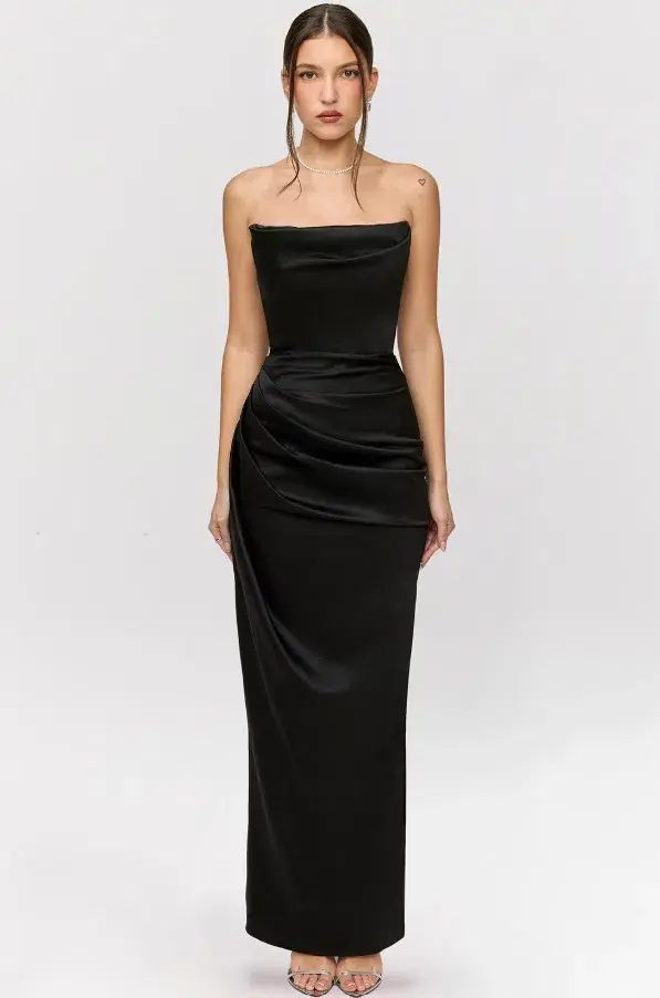 House of CB Adrienne Corset Dress Maxi Black Size AU 8 - Image 1