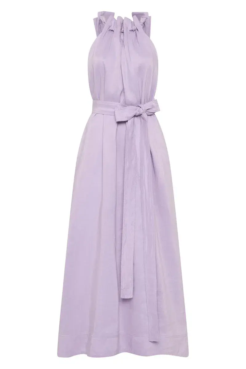 Aje Mariel Trapeze Midi Dress Lilac Size 10 - Image 7