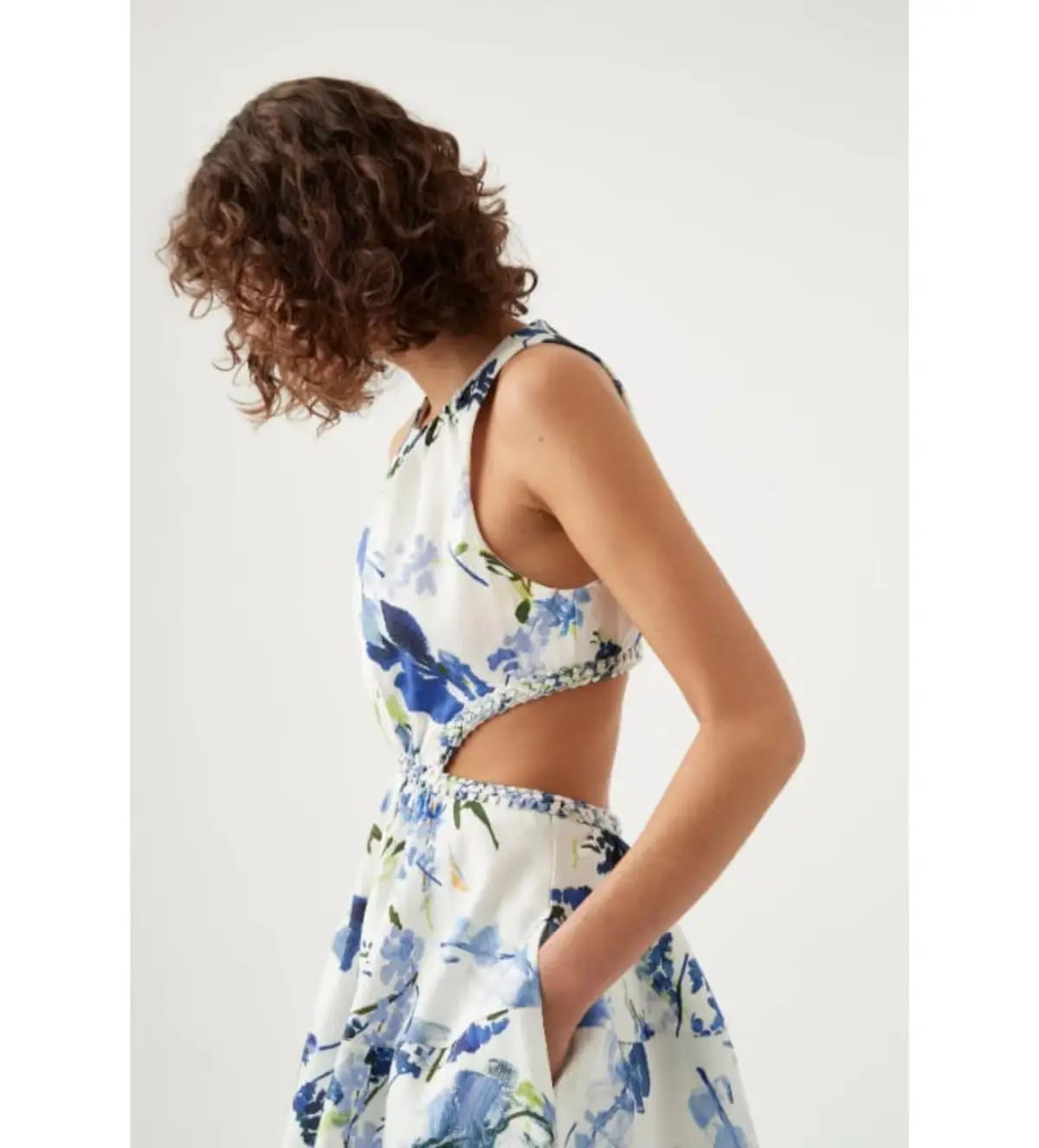Aje Voyage Braided Cut Out Mini Dress Floral Print Size AU 12 - Image 4