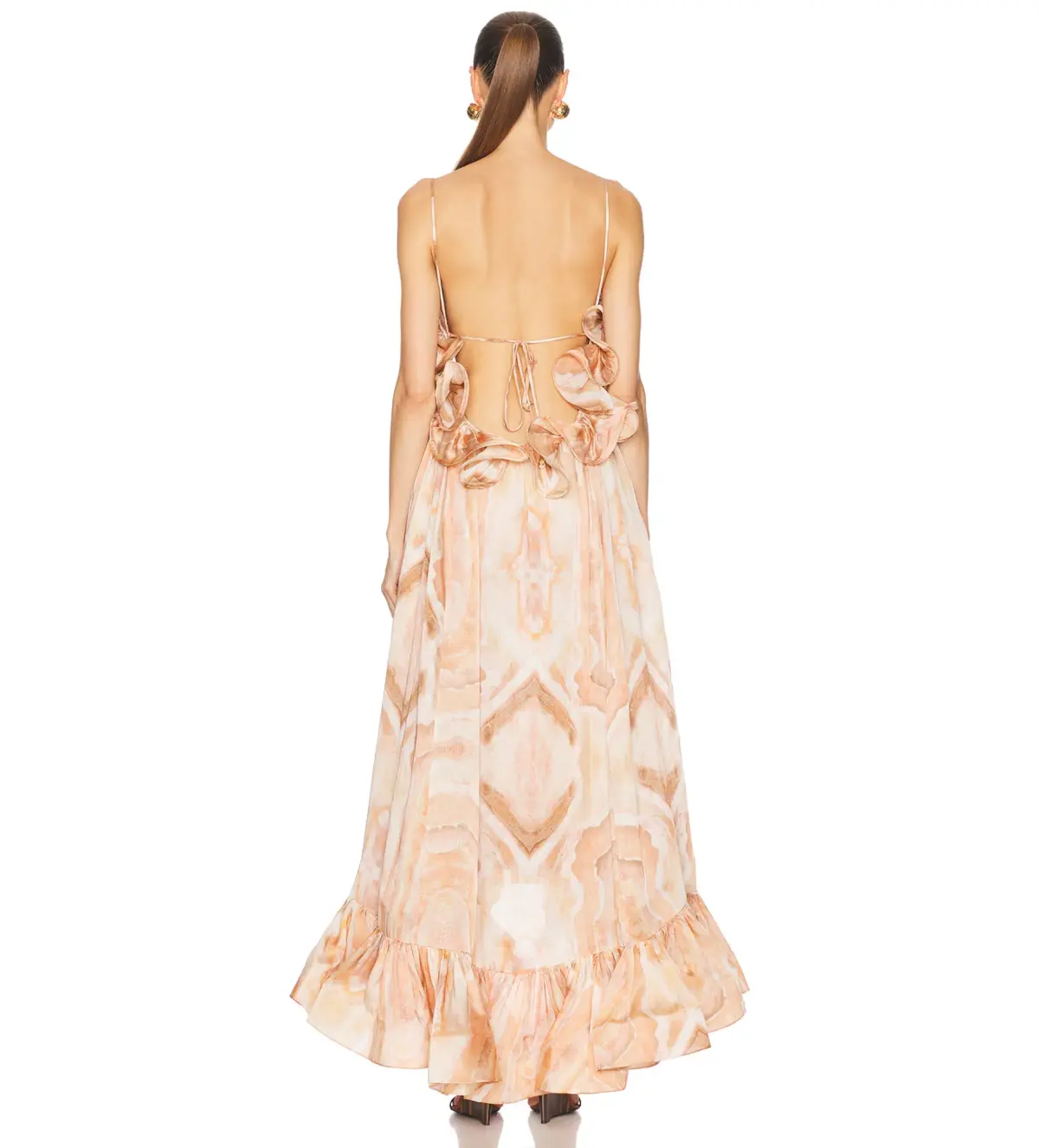 Zimmermann Illuminate Flounce Midi Gown in Guava Agate Size 6 - Image 3