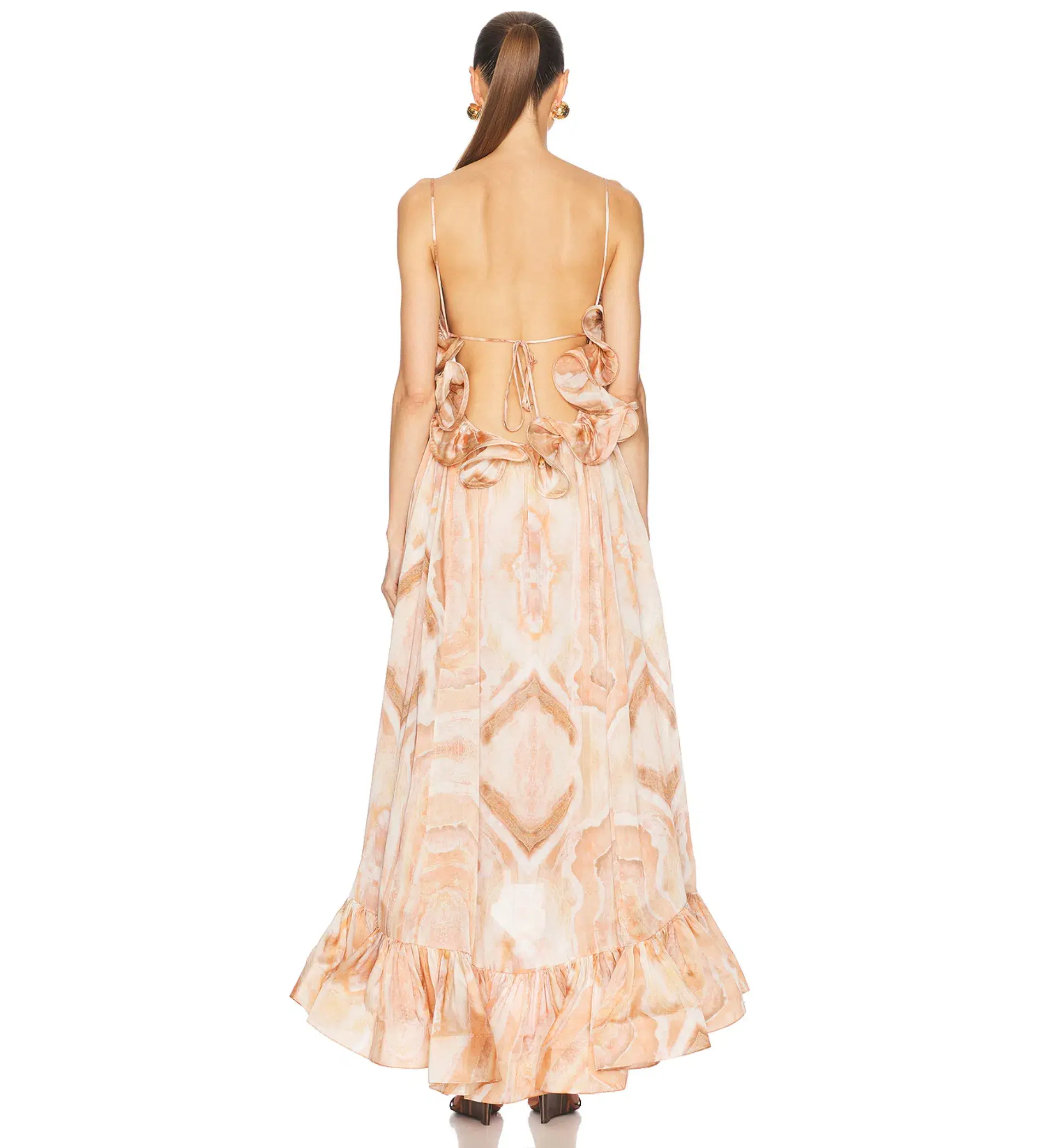 Zimmermann Illuminate Flounce Midi Gown in Guava Agate Size 6 - Image 3