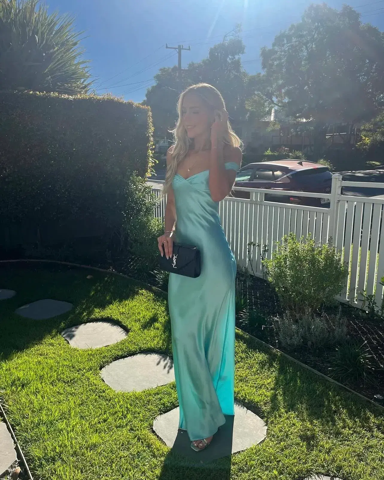 Natalie Rolt Bridget Maxi Gown in Turquoise Size 8 - Image 2