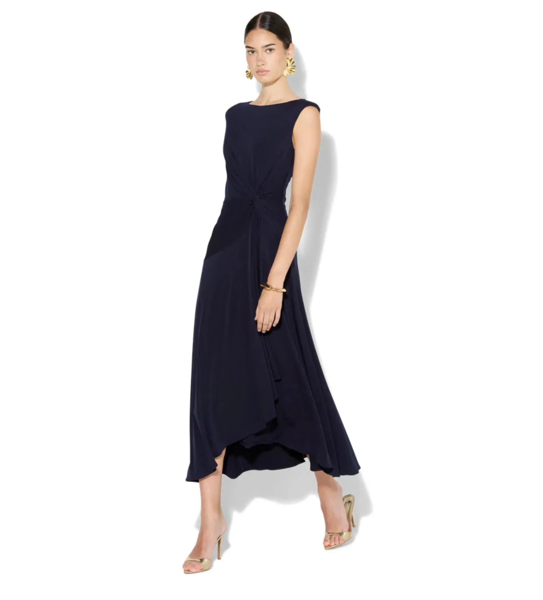 Montique Mia Jersey Midi Dress Navy Size 12 - Image 3