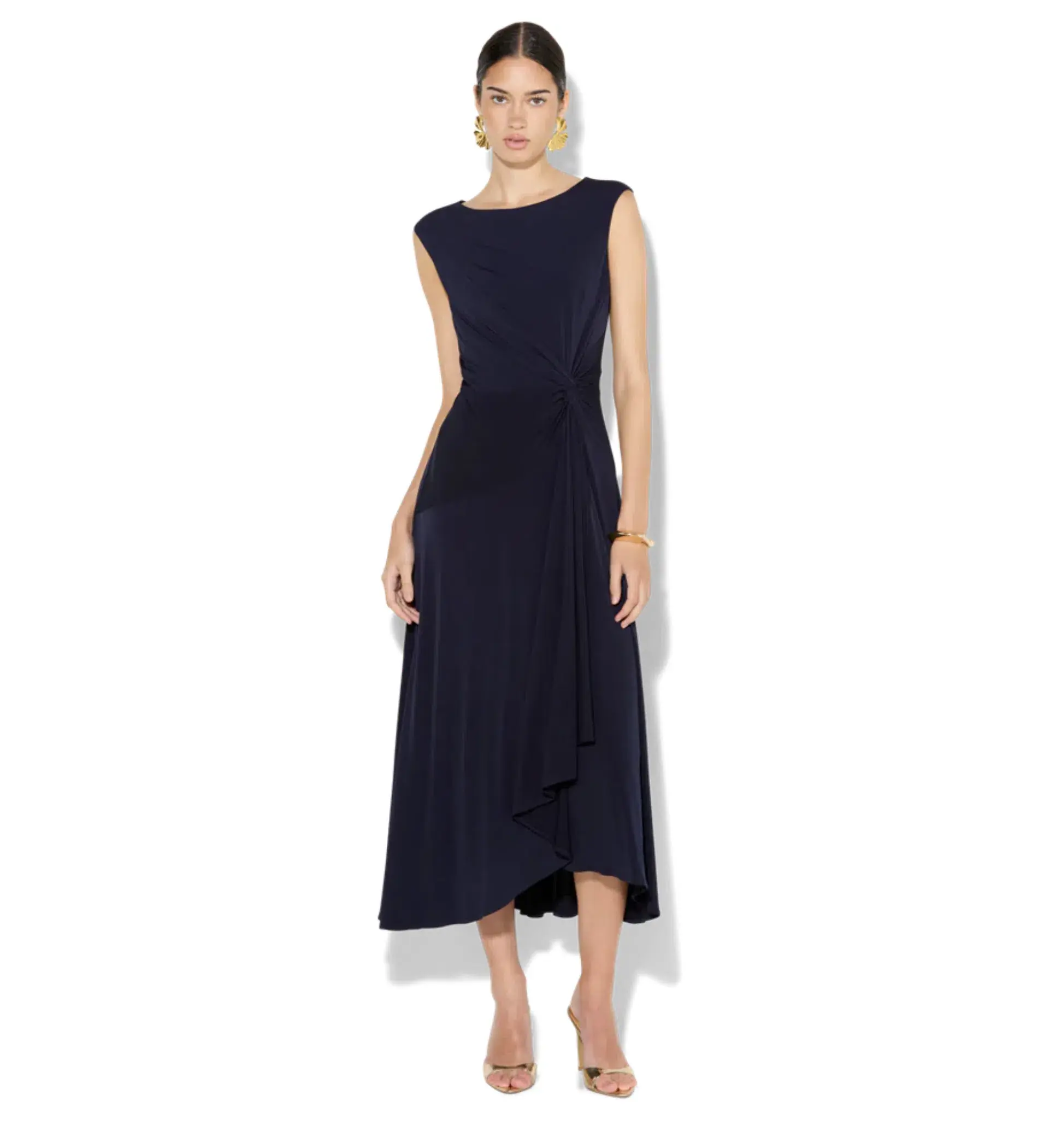 Montique Mia Jersey Midi Dress Navy Size 12 - Image 1