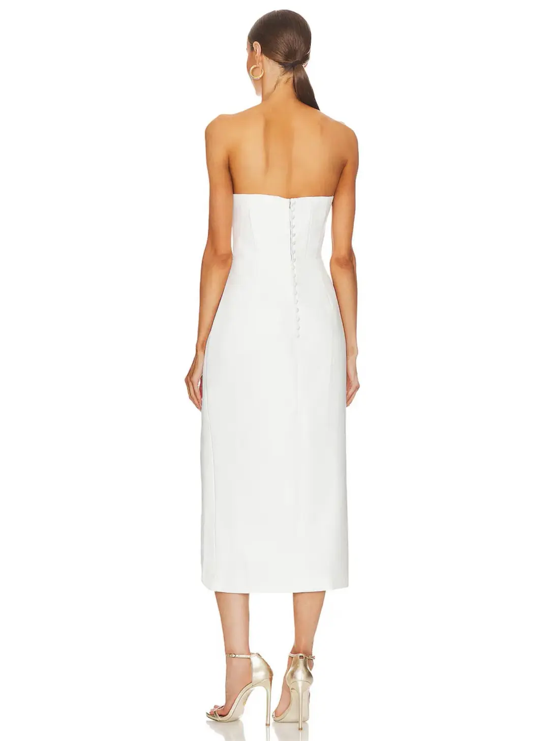 Elliatt Agatha Midi Dress in Ivory White Size 12 for rent on The Volte - main image