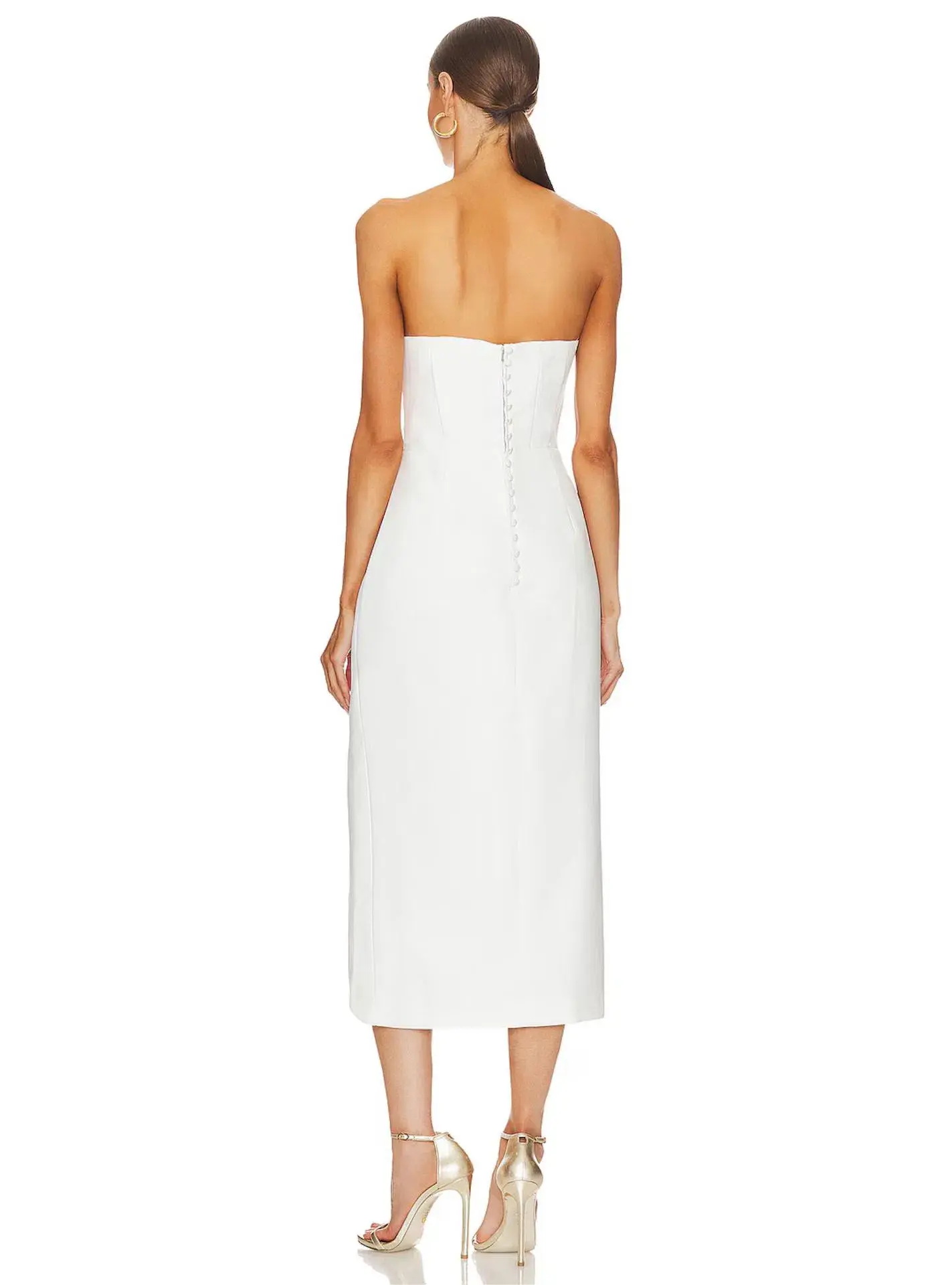 Elliatt Agatha Midi Dress in Ivory White Size 12 - Image 2