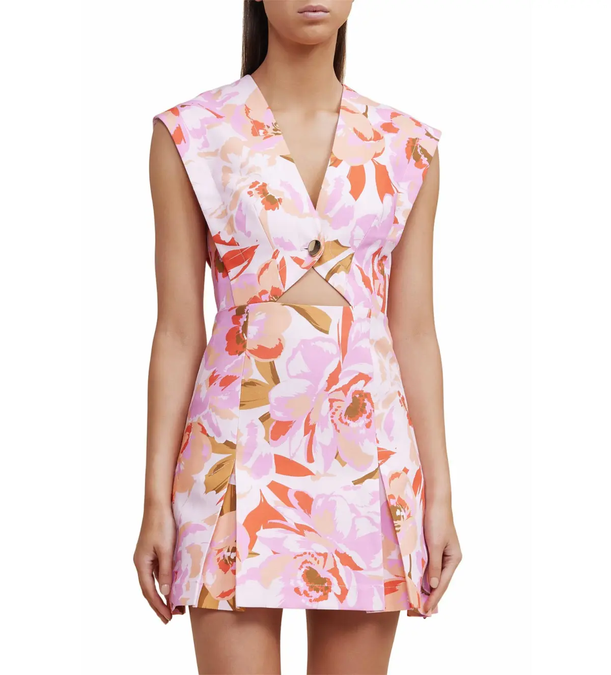 Acler Quincy Mini Dress in Peony Harvest Size AU 10 - Image 2