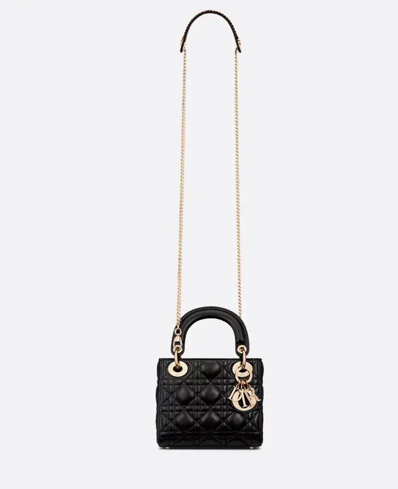Mini Lady Dior Bag Black Cannage Lambskin - Image 6